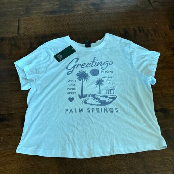 Wild Fable Women's Greetings from Palm Springs Graphic T-Shirt Size XXL Top NEW - Picture 2 of 6